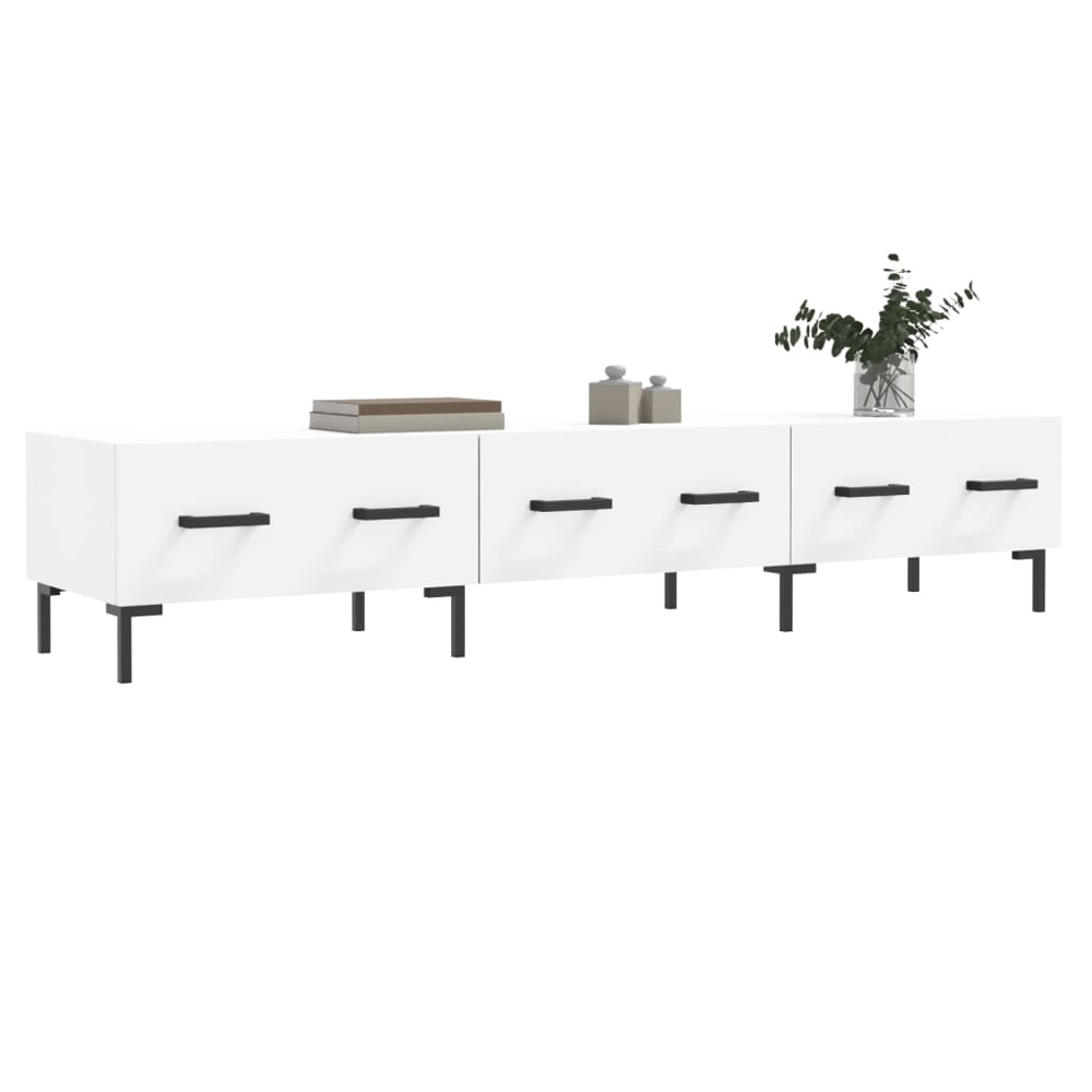 vidaXL 3 Drawer White TV Cabinet Image 3