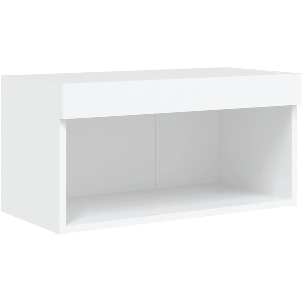 vidaXL Single Shelf White TV Cabinet with LED Lights Image 2