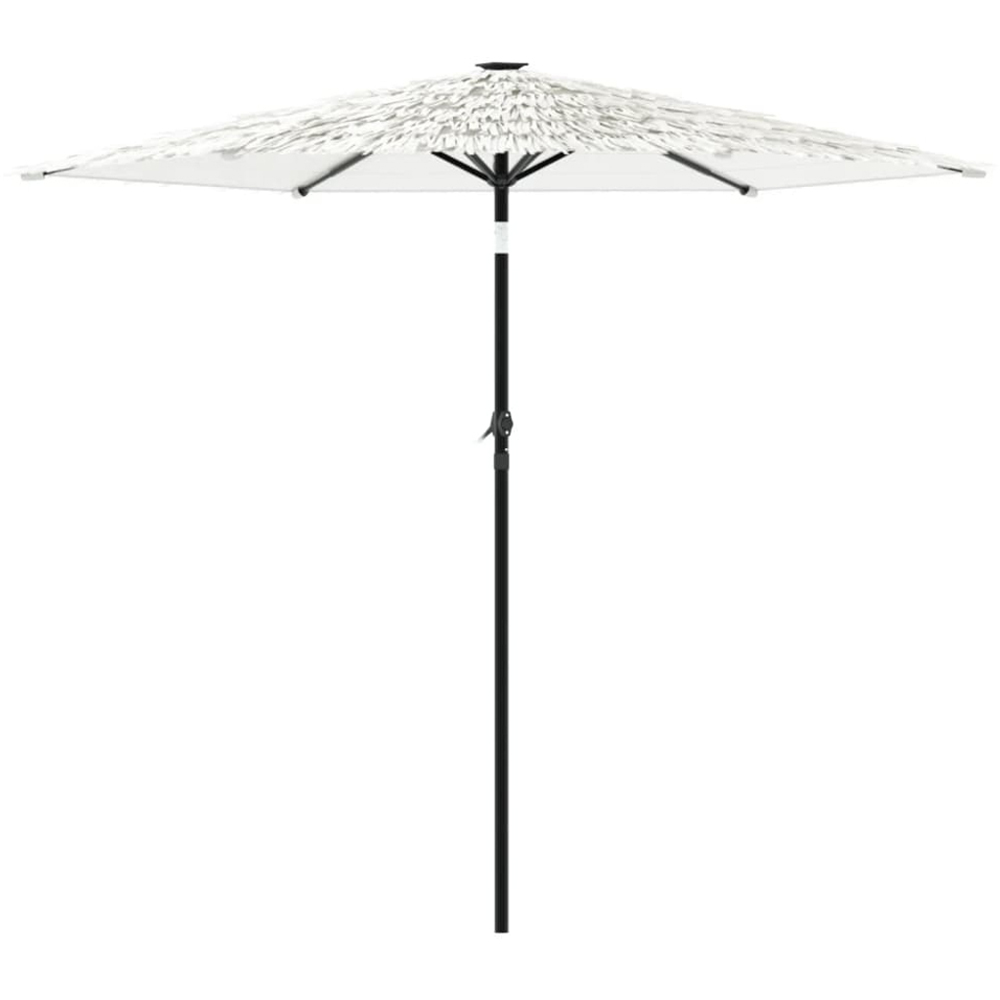 vidaXL White Straw Top Garden Parasol with Steel Pole 2.6m Image 4
