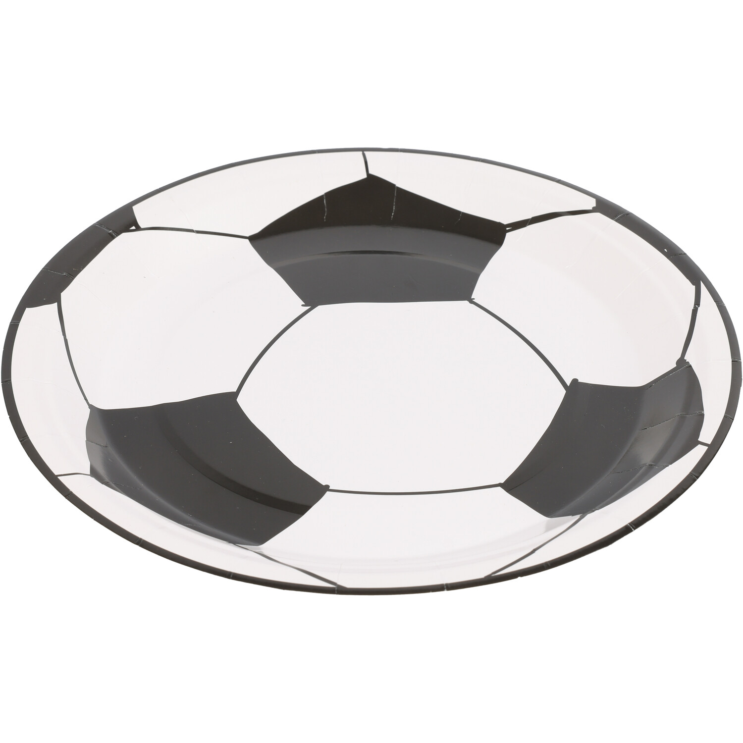 Pack of 8 Round Football Paper Plates White Image 2