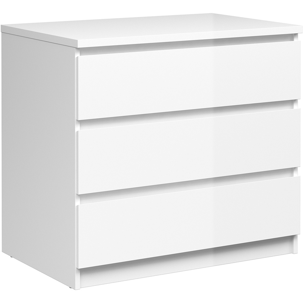 Florence 3 Drawer White High Gloss Chest of Drawers Image 2