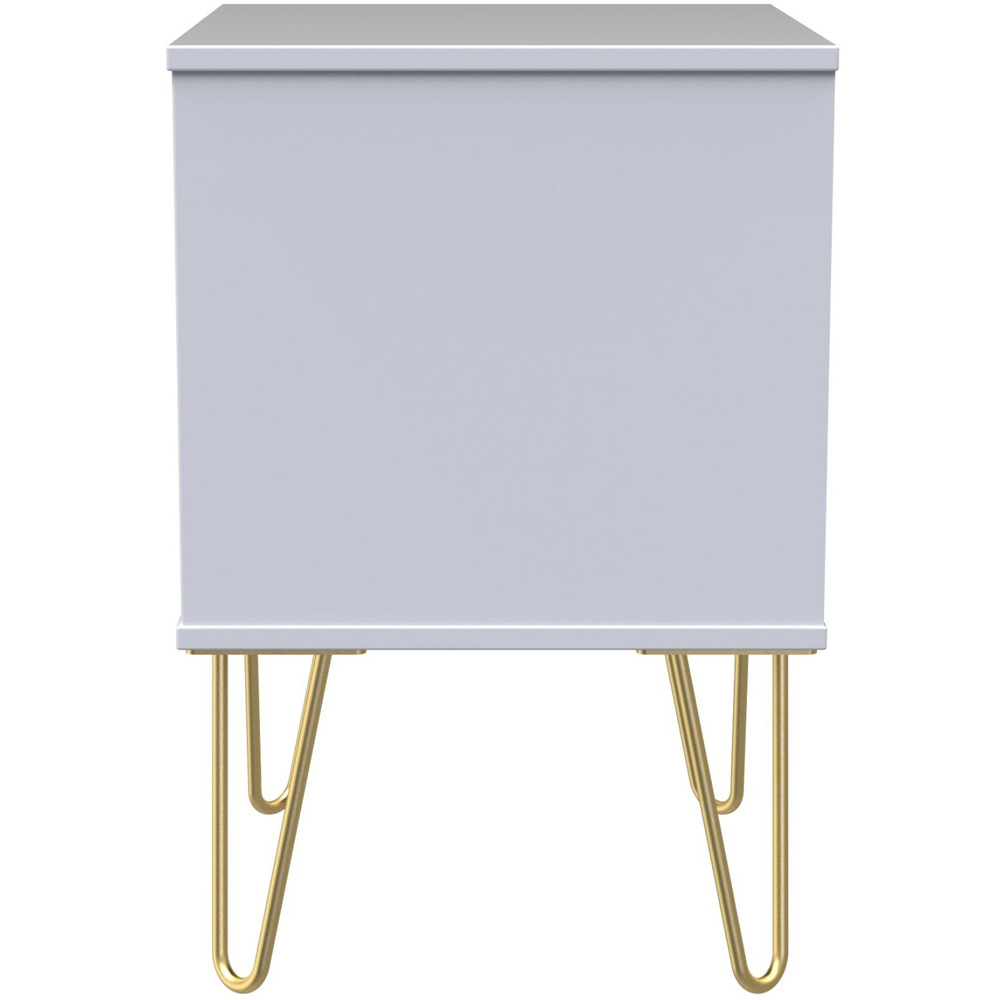 Crowndale Diamond 2 Drawer Matt White Bedside Table Image 4