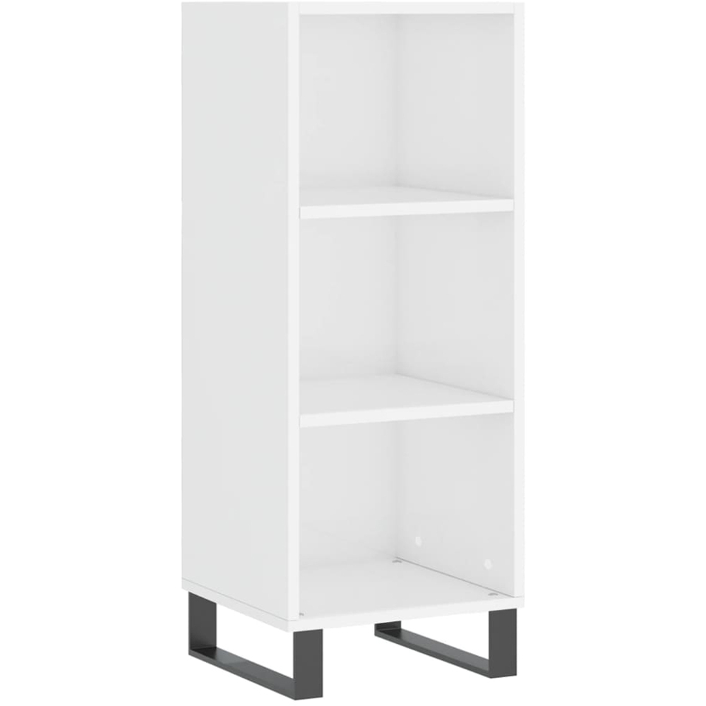vidaXL 3 Shelf High Gloss White Sideboard Image 2