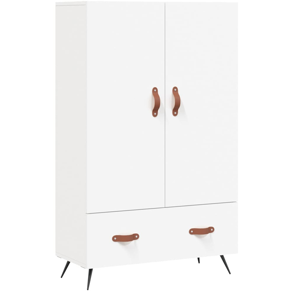 vidaXL 2 Door Single Drawer White Highboard Image 2