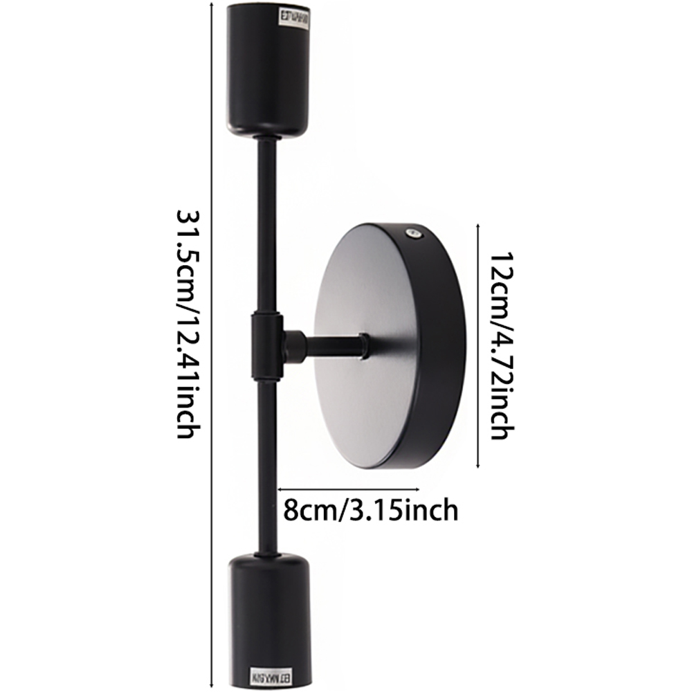 Living and Home Black Industrial 2 Light Wall Light Image 8