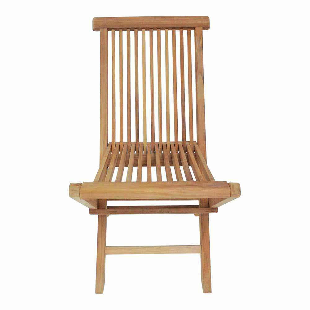 Charles Bentley Set of 2 Teak Wooden Foldable Patio Chair Image 3