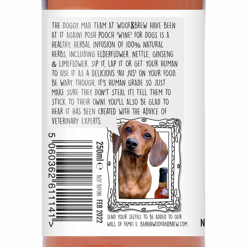 Woof & Brew Posh Pooch Dog Wine 2 x 250ml Image 5