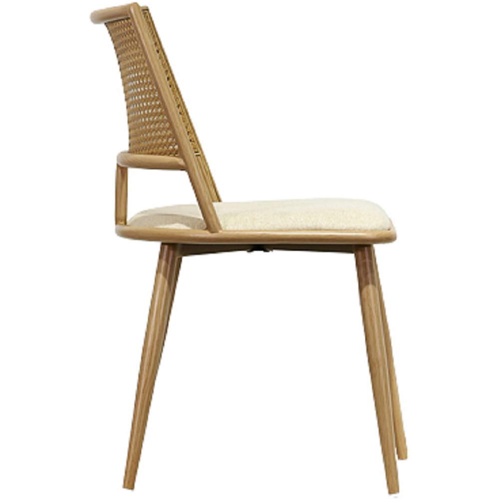 Furniture One Set of 2 Oak Rattan Mid-Century Dining Chair Image 5
