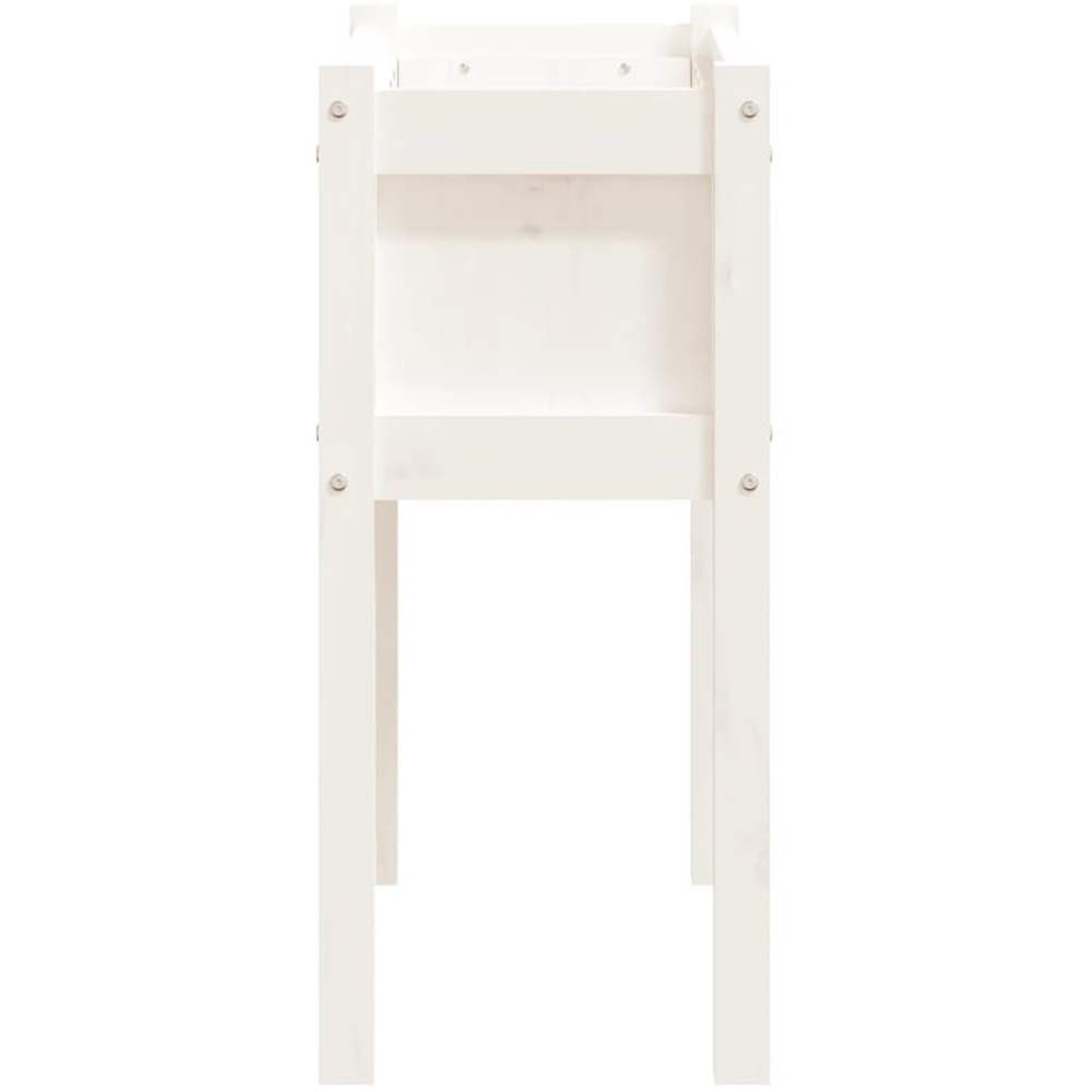 vidaXL White Solid Pine Wood Garden Planter with Legs 71 x 70 x 31cm Image 5