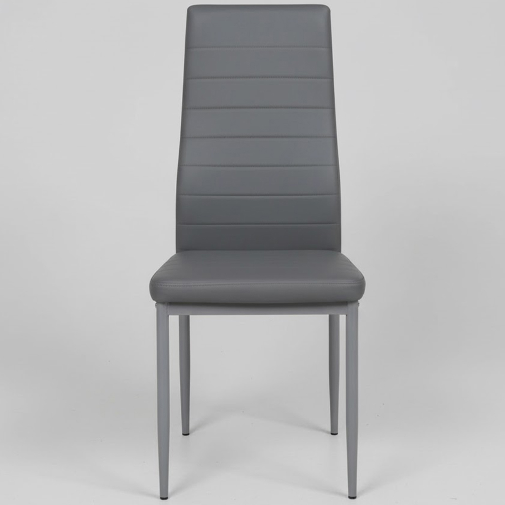Kosy Koala 6 Seater Faux Leather Dining Set Oak Effect and Grey Image 2