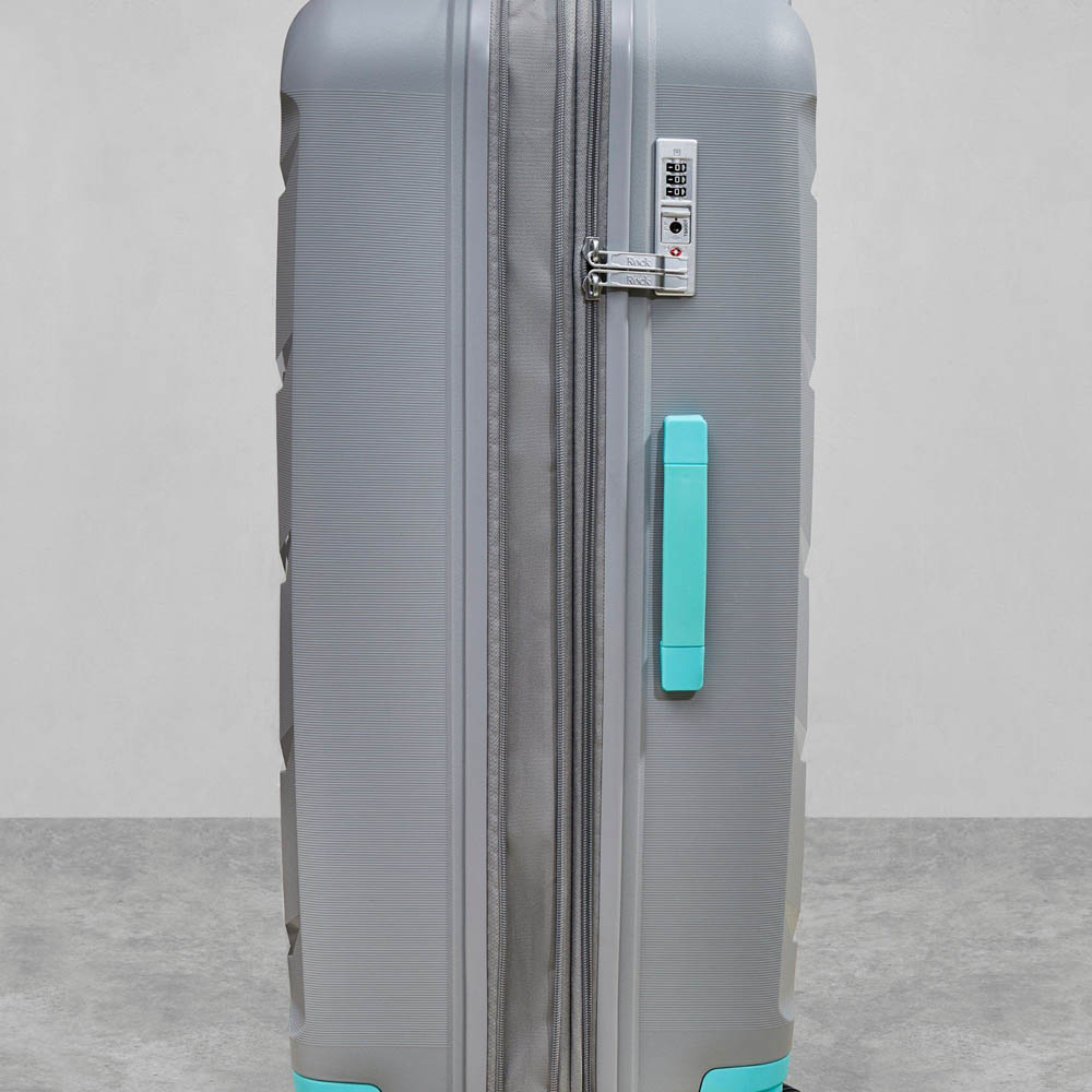 Rock Tulum Set of 3 Grey Hardshell Expandable Suitcases Image 4