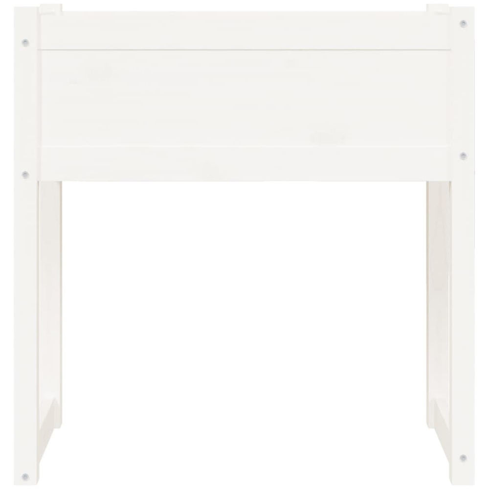 vidaXL White Solid Pine Wood Garden Planter 81 x 78 x 78cm Image 4