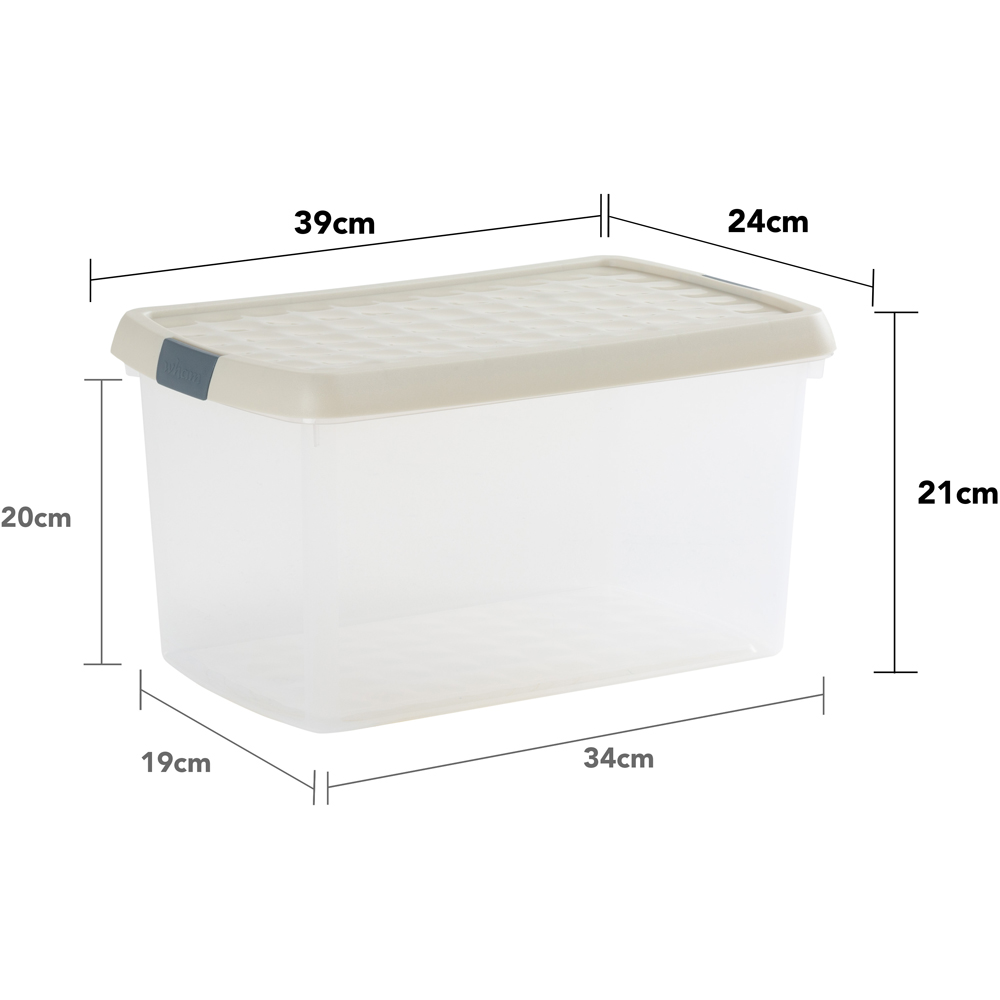 Wham Clip 14L Clear Stone and Slate Grey Rectangular Storage Box with Lid 4 Pack Image 7