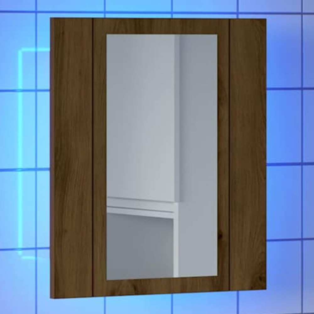 vidaXL Single Door Artisan Oak LED Bathroom Mirror Cabinet Image 1