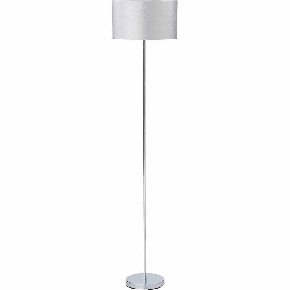 Wilko Silver Glitter Floor Lamp Image 1