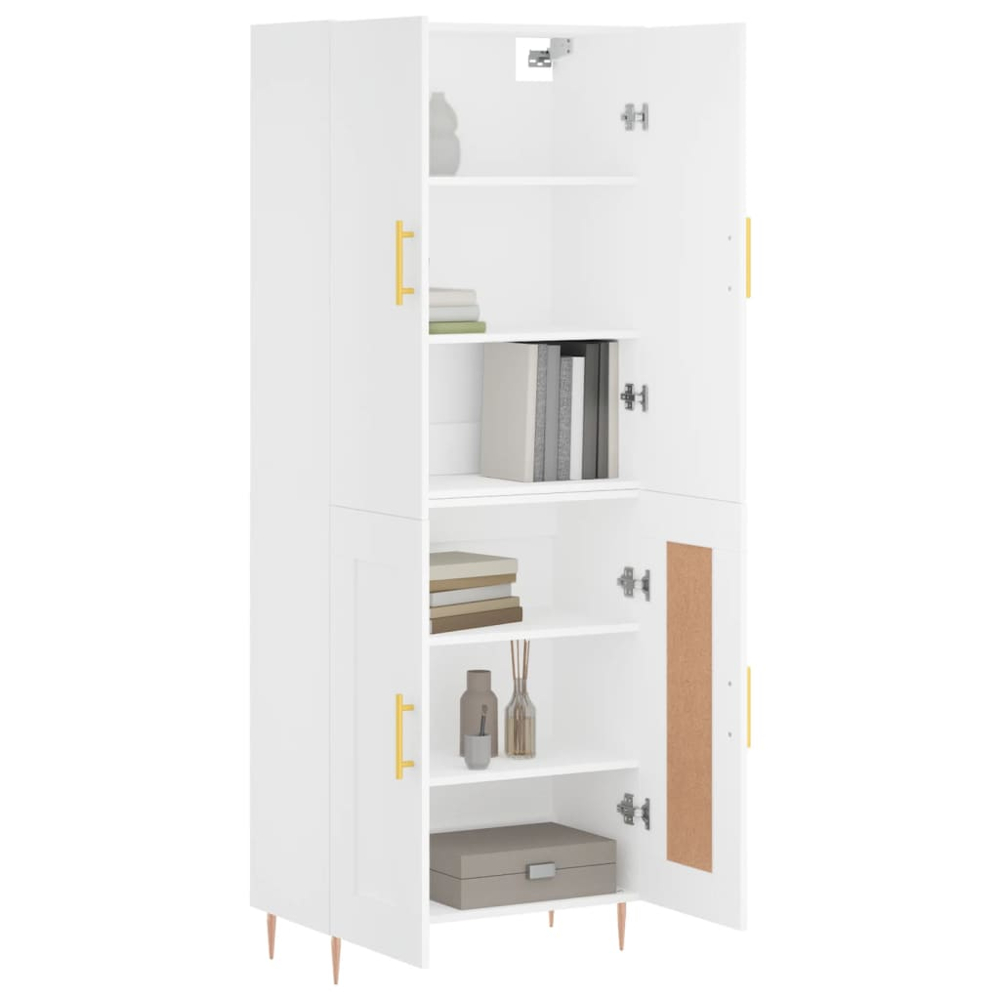 vidaXL 4 Door White Highboard Image 3