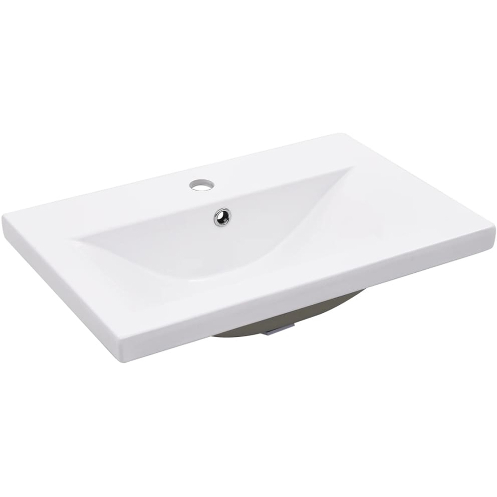 vidaXL 2 Drawer Smoked Oak Washbasin Cabinet with Built-In Sink Image 5