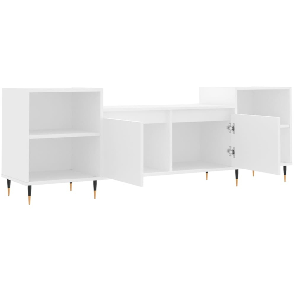vidaXL 2 Door 4 Shelf White TV Cabinet Image 6