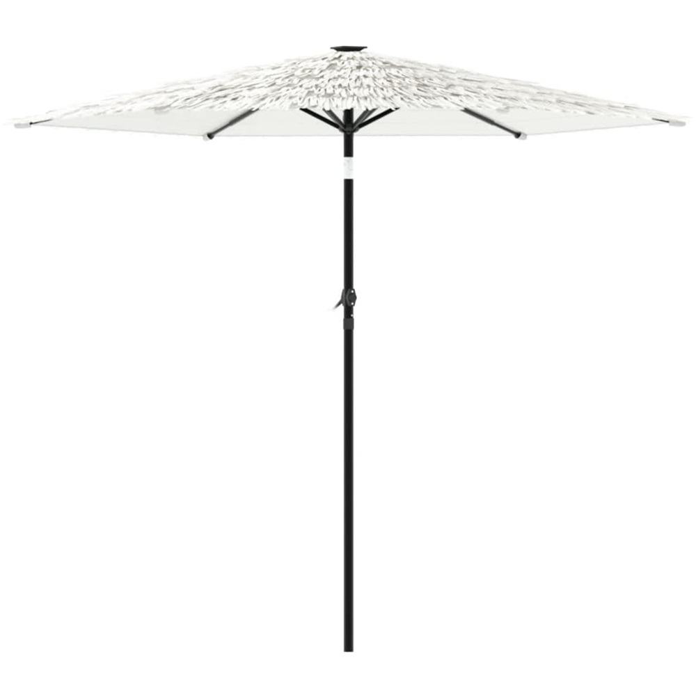 vidaXL White Straw Top Garden Parasol with Steel Pole 2.2m Image 4
