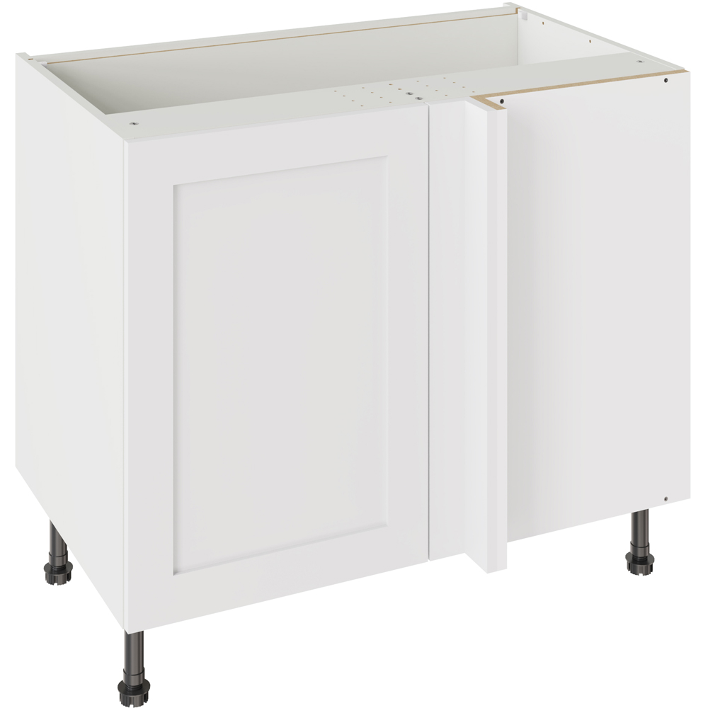 Kitchen Kit Shaker Matt White Blind Corner Base Kitchen Cabinet Flatpack 1000mm Image 1
