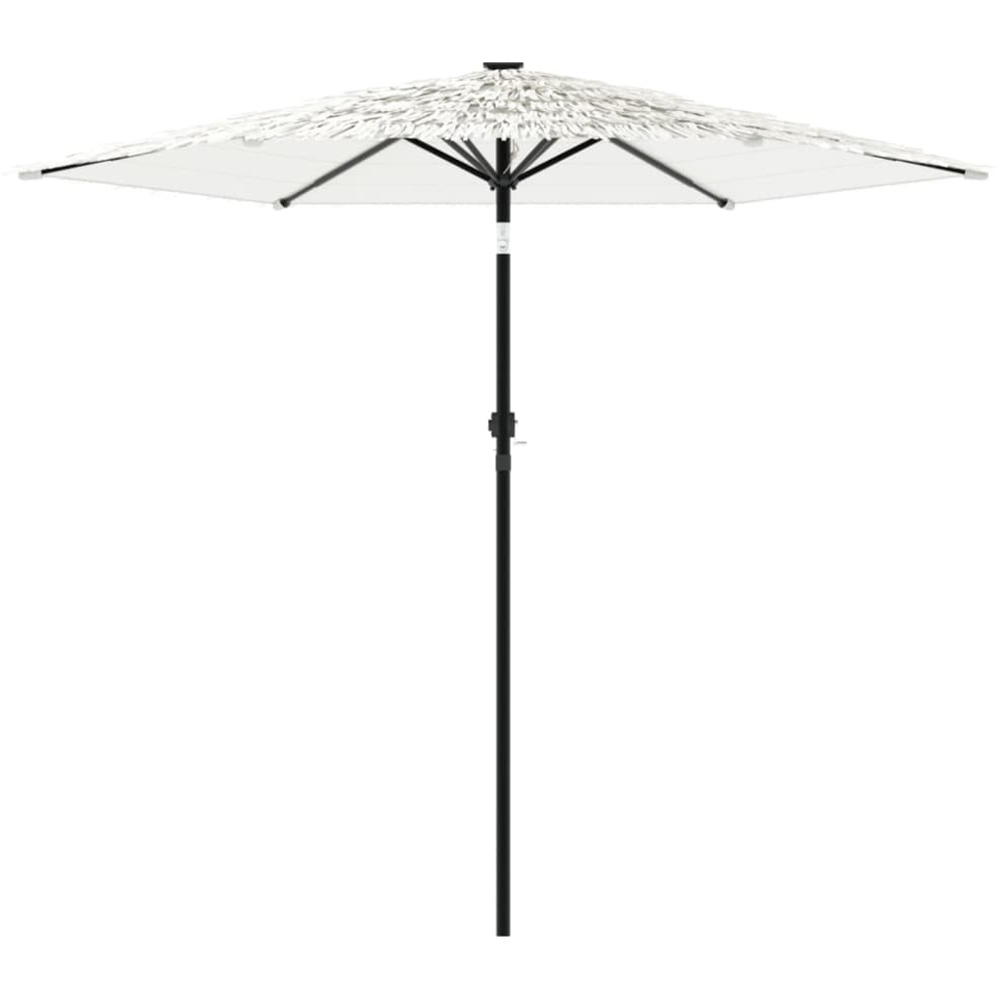 vidaXL White Straw Top Garden Parasol with Steel Pole 2.2m Image 3