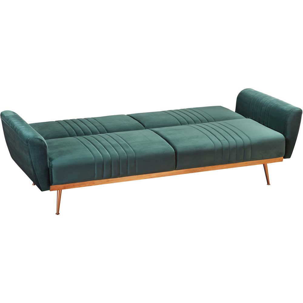 Nico Single Sleeper Green Velvet Sofa Bed Image 3