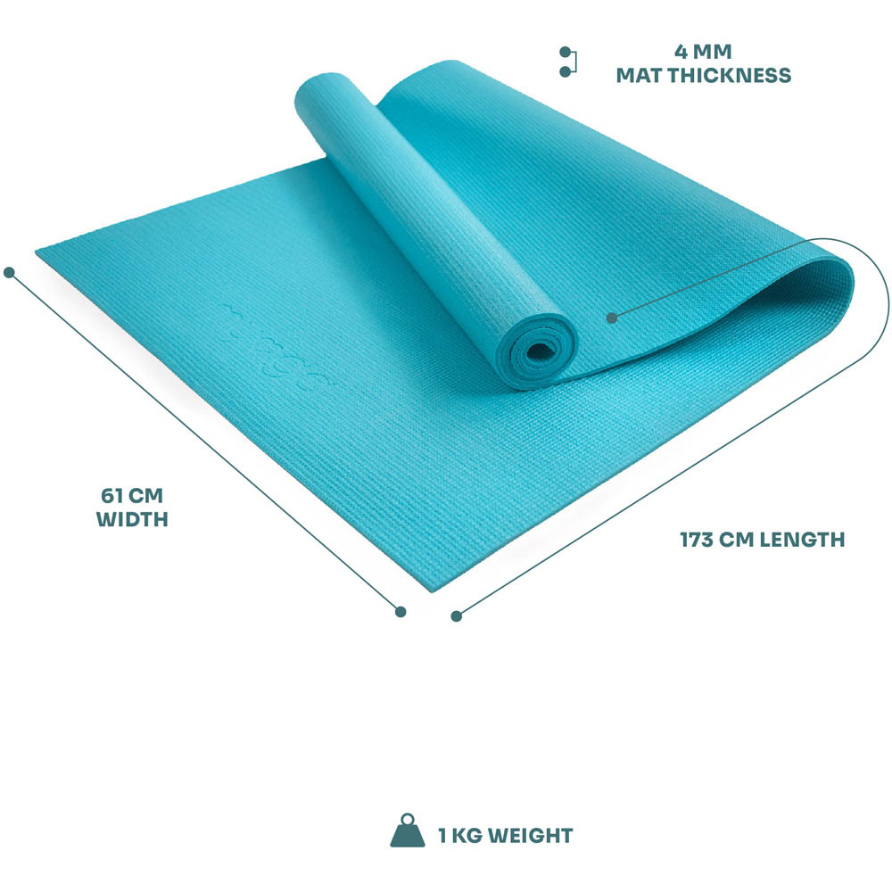 Myga Turquoise Yoga Entry Mat with 2 Blocks and Strap Image 3