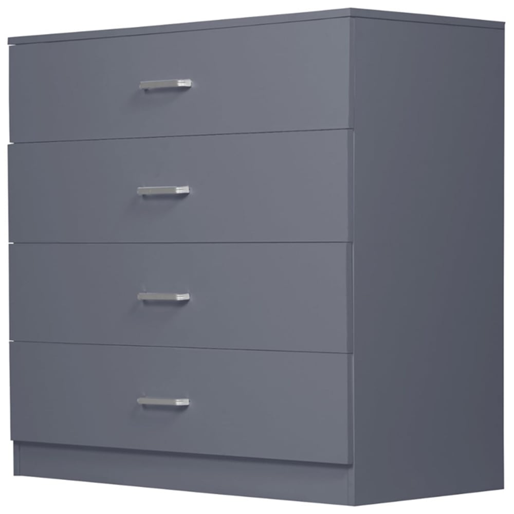 Alivio 4 Drawer Grey Bedside Storage Cabinet Image 2