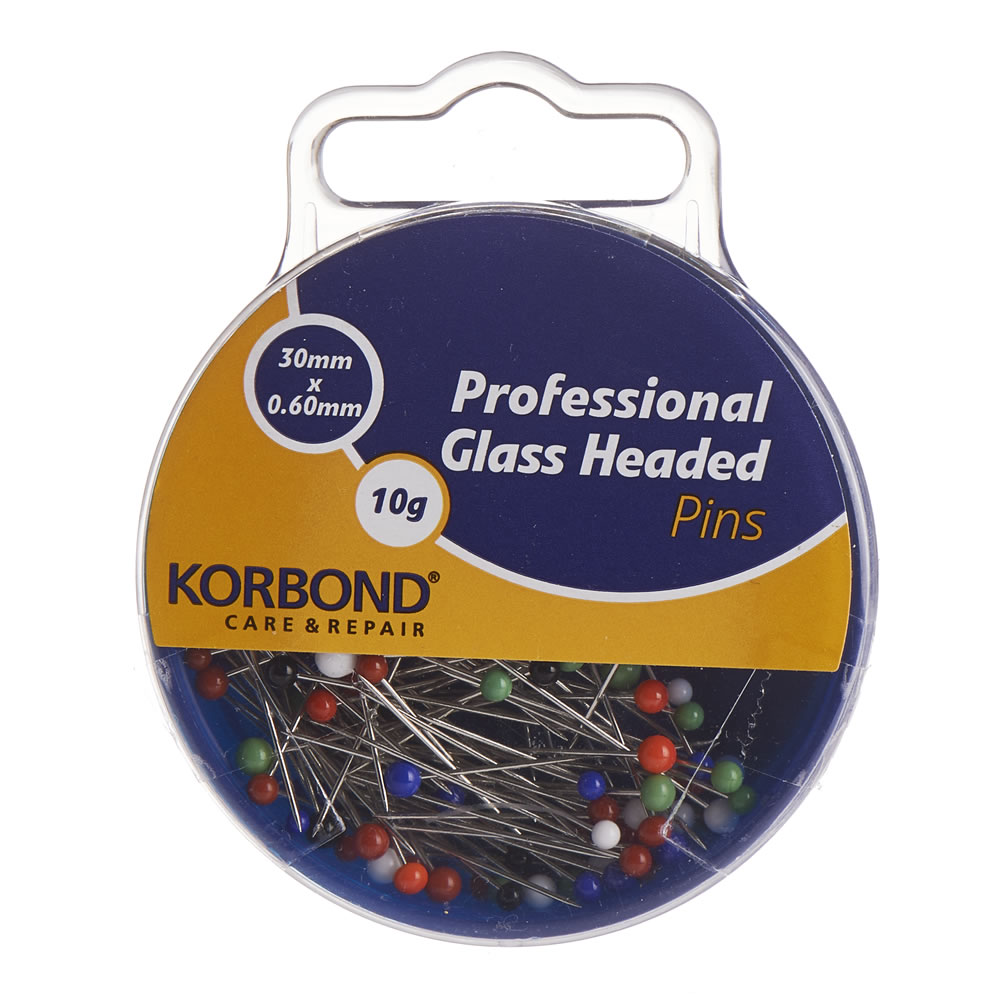 Korbond Professional Glass Headed Pins 10g Image