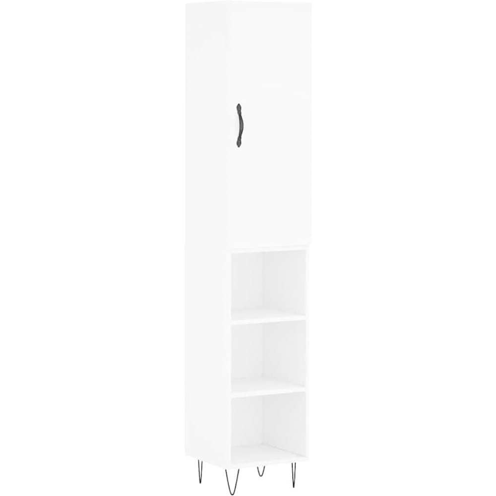 vidaXL Single Door 3 Open Shelf White Highboard Image 2