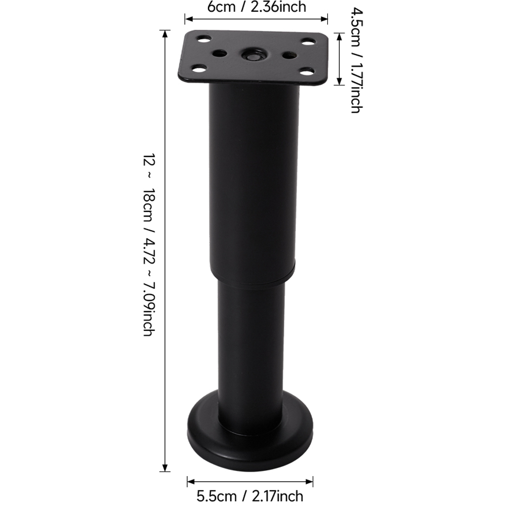 Living and Home Adjustable Round Iron Furniture Leg 17cm 4 Pack Image 7