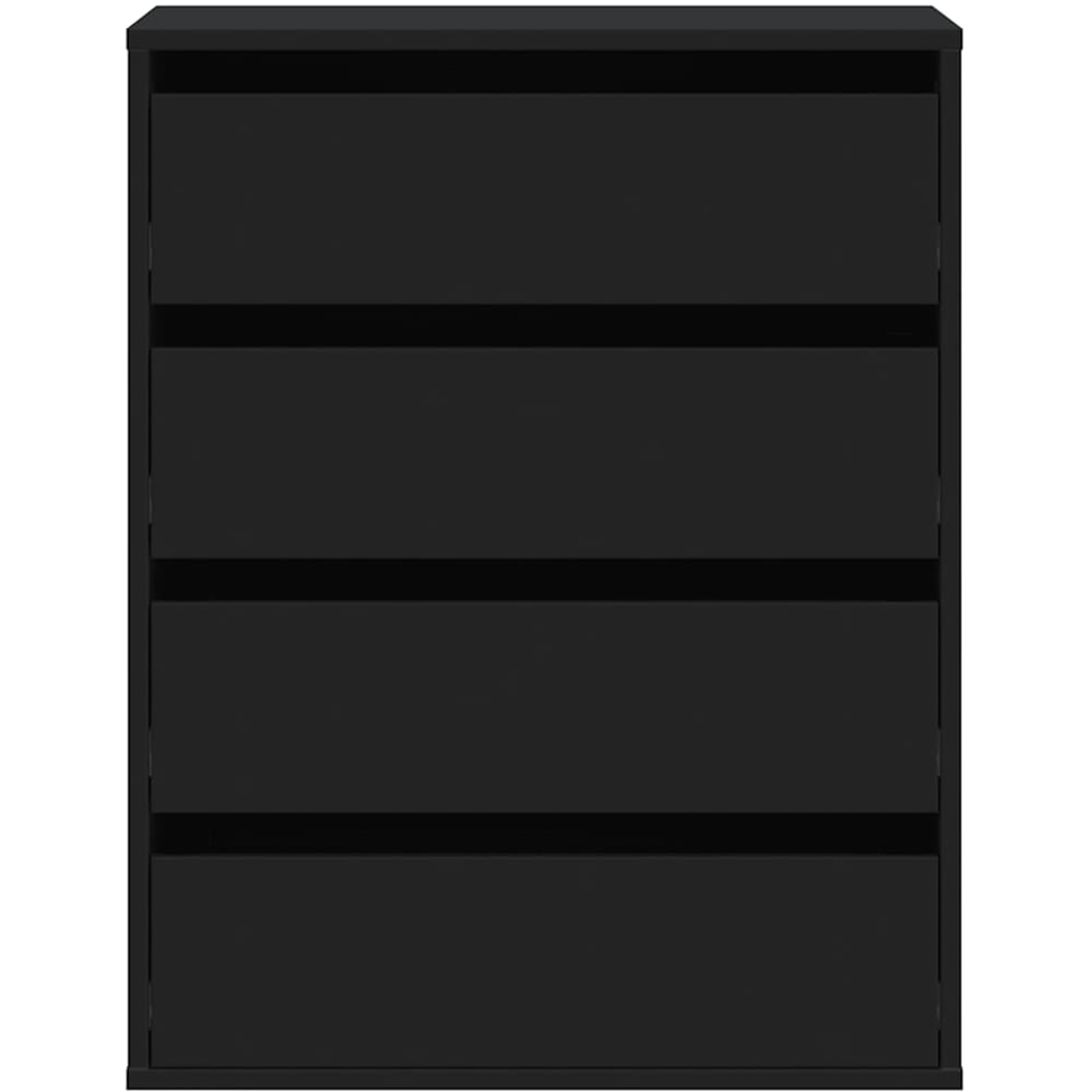 vidaXL 4 Drawer Black Wooden Chest of Drawers Image 3