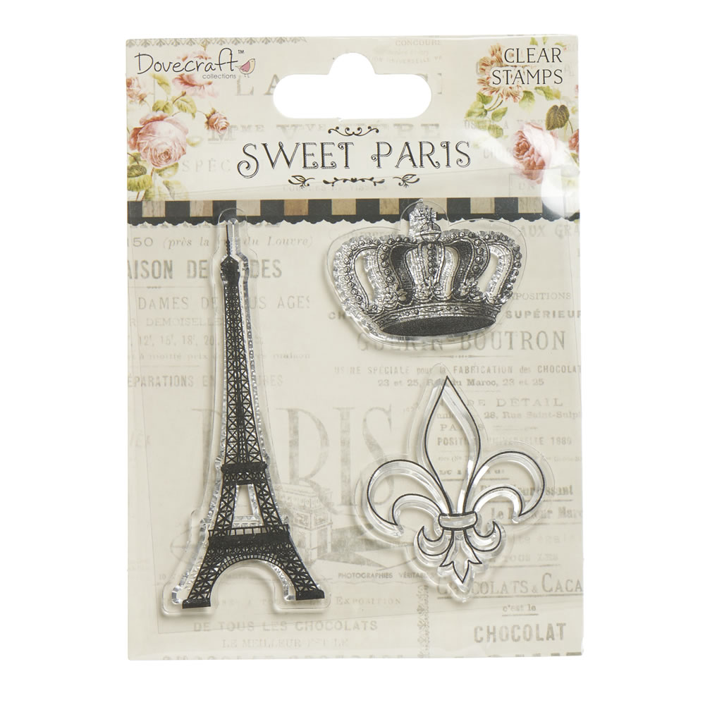 Dovecraft Sweet Paris Clear Stamps 3pk Image