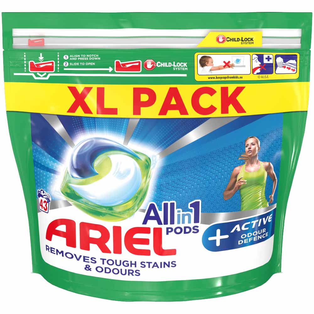 Ariel +Oxi Stain Remover All-in-1 Pods Washing Liquid Capsules 43 Washes Image 2