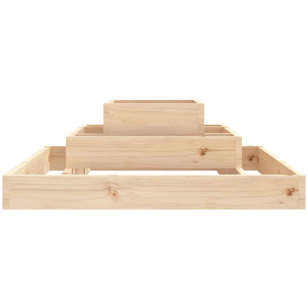 vidaXL 3-Tier Natural Solid Pine Wood Garden Planter 80 x 80 x 27cm Image 4