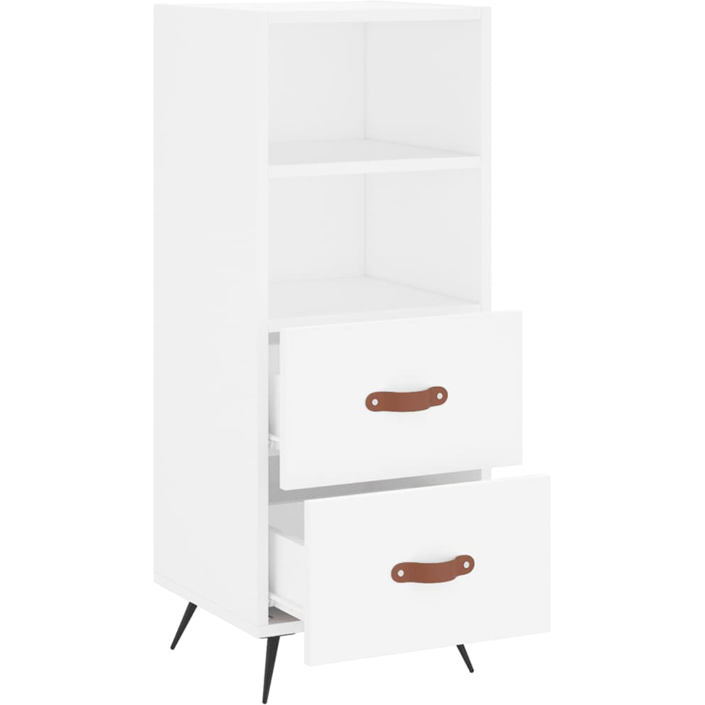 vidaXL 2 Drawer 2 Shelf White Sideboard Image 5