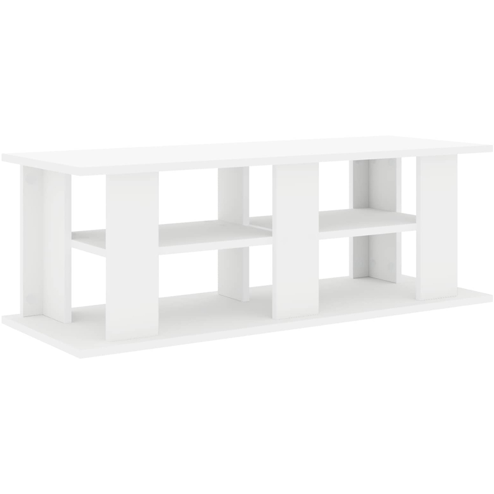 vidaXL 4 Shelf White TV Stand Image 7