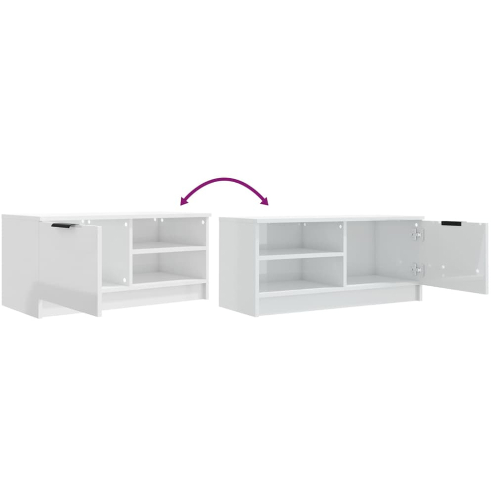 vidaXL Single Door 2 Shelf White TV Cabinet Image 7