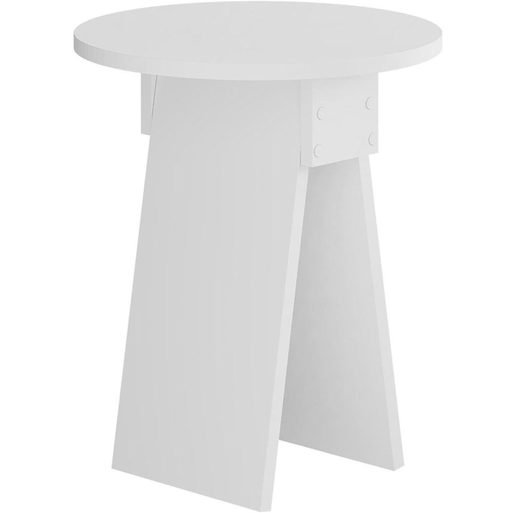 Decortie Chen Round Side Table with White Sculptural Base Image 2