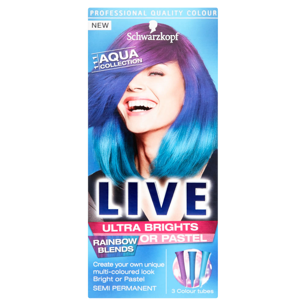 Schwarzkopf LIVE Ultra Brights or Pastel Aqua 111 Collection Semi-Permanent Hair Dye Image 1