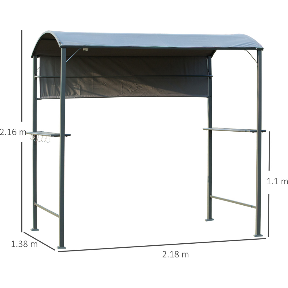 Outsunny Grey Metal Frame Outdoor BBQ Gazebo Canopy Image 8