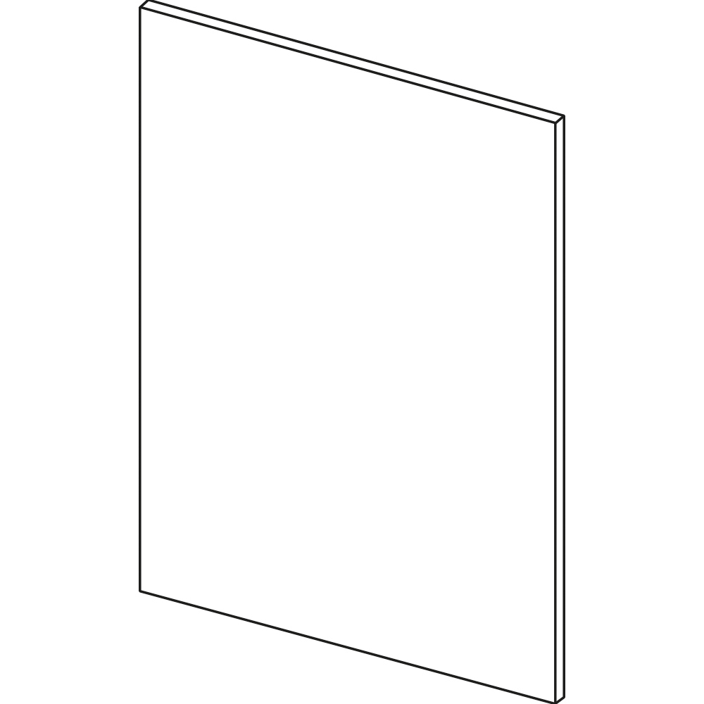 wilko Modern Slab Gloss White Integrated Extractor Door 490 x 596mm Image