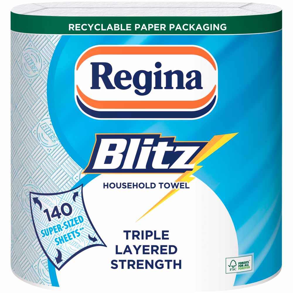 Regina Blitz Household Towel 3 Ply Case of 4 x 2 Rolls Image 2