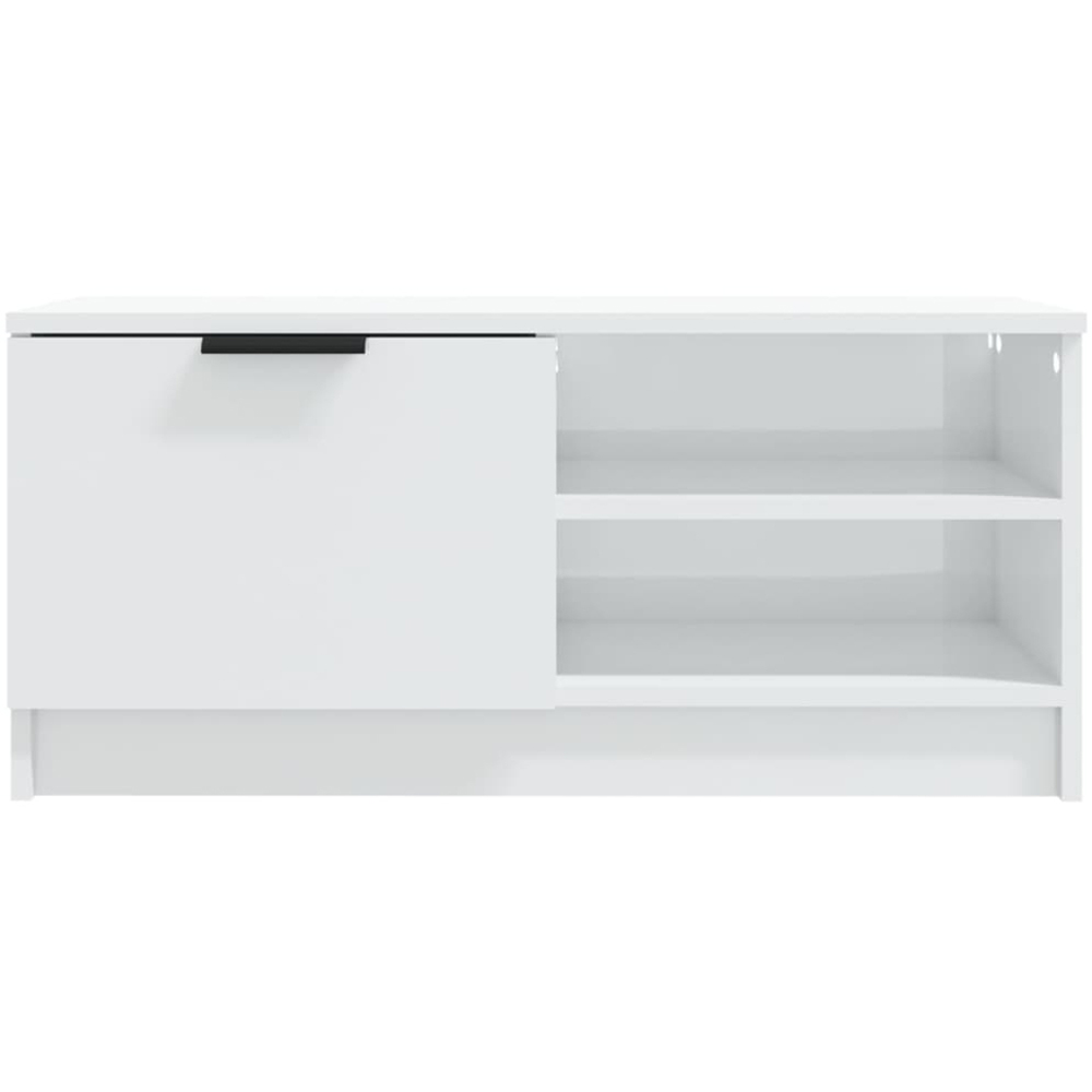 vidaXL Single Door 2 Shelf White TV Cabinet Image 4