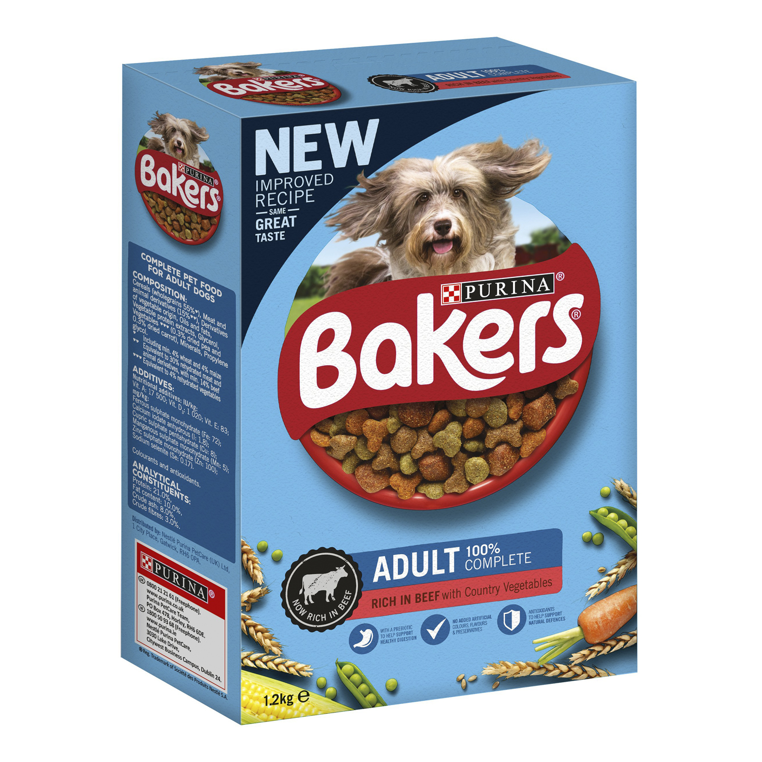 Bakers Complete Adult Dry Dog Food - 1.2kg / Beef and Vegetable Image