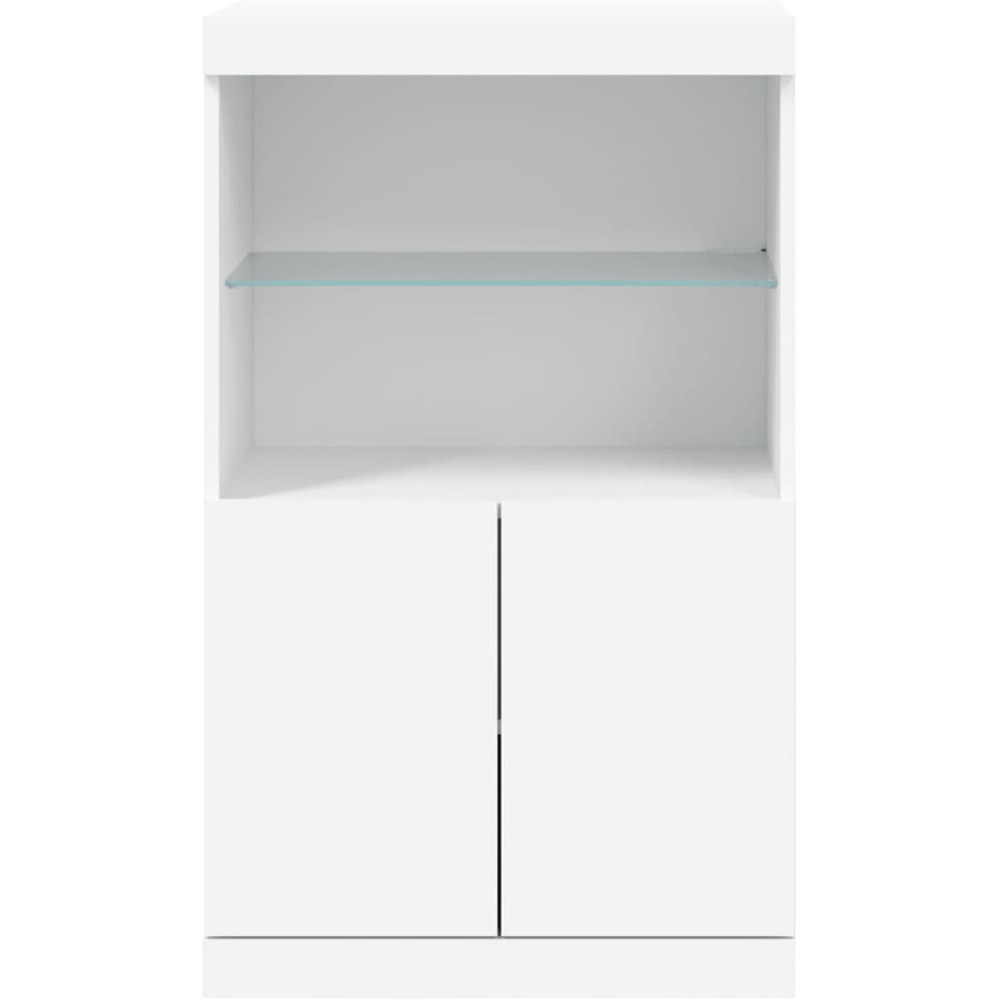 vidaXL 2 Door 2 Shelf White LED Sideboard Image 6