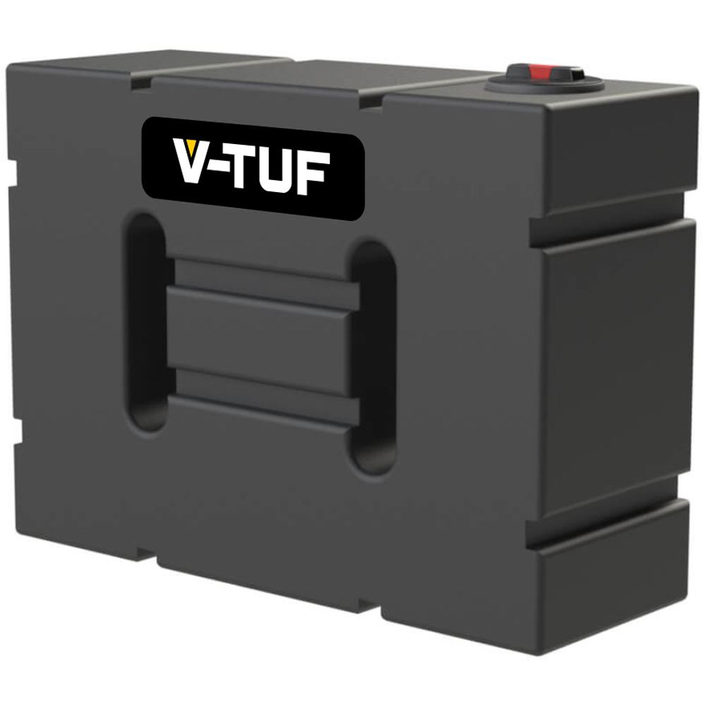 V-TUF Black Slimeline Deluge Horizontal Baffled Water Bowser Tank 1000L Image