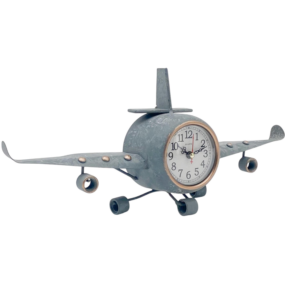 Acacia Home Grey Aeroplane Table Clock Image 1