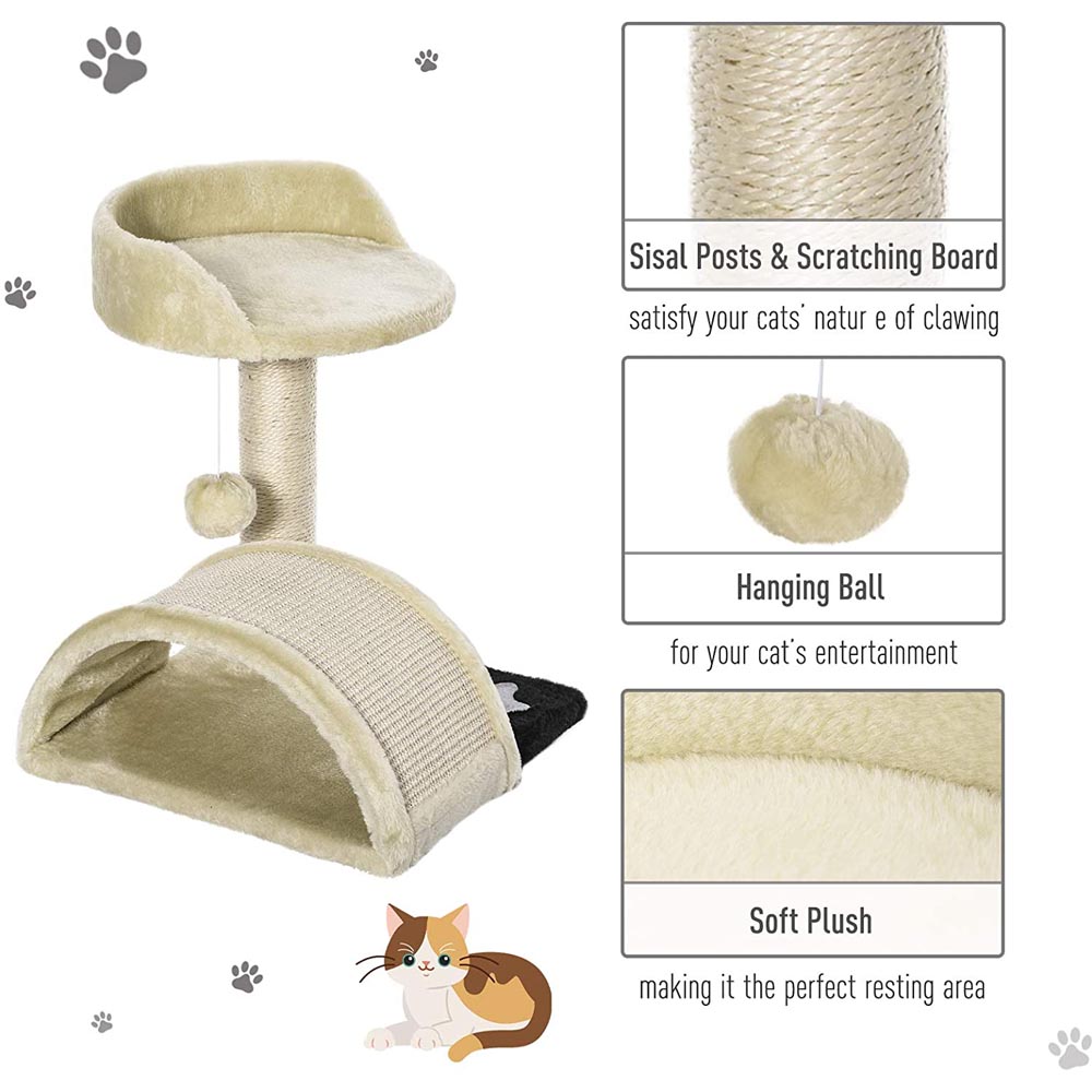 PawHut Cat Tree Scratching Scratcher Image 5