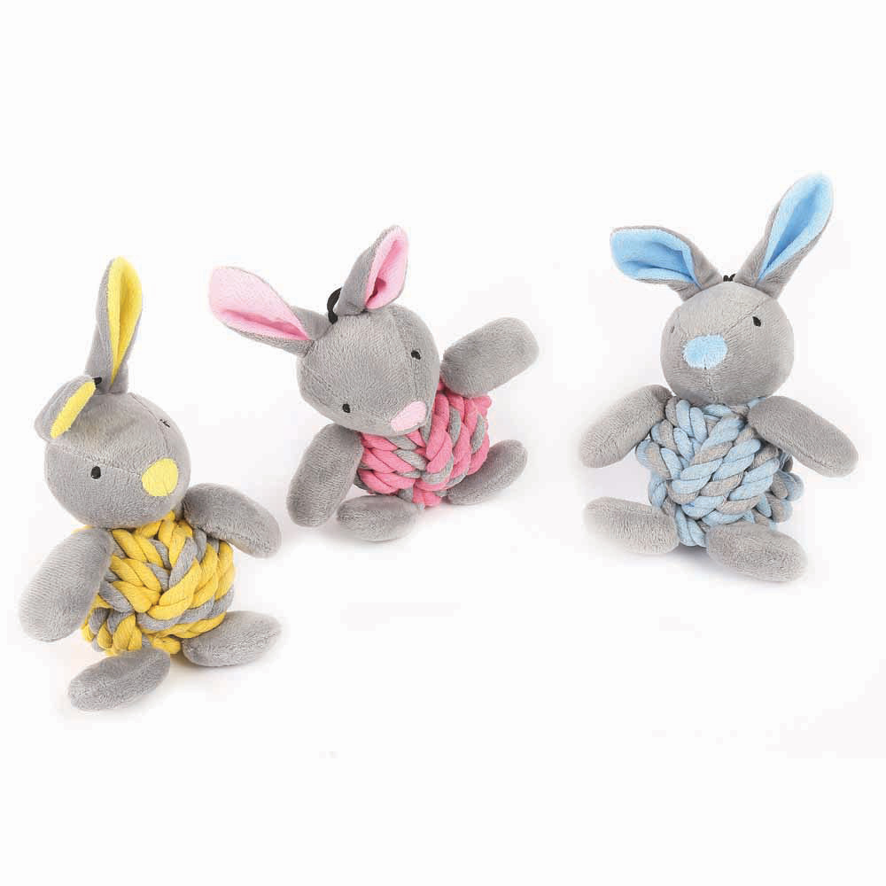 Single Little Rascals Knottie Bunny Puppy Toy in Assorted styles Image 1